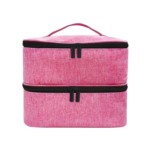 CUTeFiorino Taschen Damen Set Polish Organizer Portable Bag Organizer Case Nail Polish Carrying Case with Manicure Tools Storage High Capacity Nail Bag Organizer Case Henkel Für (Red, One Size) von CUTeFiorino