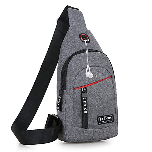 CUTeFiorino Taschen Kalender 2022 Herren-Brusttasche mit großer Kapazität, multifunktionale Outdoor-Umhängetasche Taschen Häkeln (Grey, One Size) von CUTeFiorino