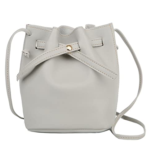 CUTeFiorino Taschen Umhängetasche Damen Damentaschen Trendy Fashion Drawstring Lady Bag Border Lässige Handtasche Umhängetasche Umhängegurt Für Taschen (Grey, One Size) von CUTeFiorino