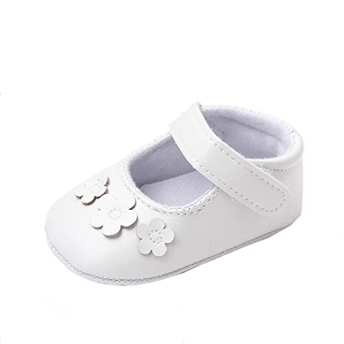 CUTeFiorino Unisex Sandalen Baby Schuhe Kleinkind Gummi Hochzeit Kleinkind Krippe Prinzessin Walking Schuhe Party Sohle Mädchen Kleid für erste Baby Stiefel (White, 19 Infant) von CUTeFiorino