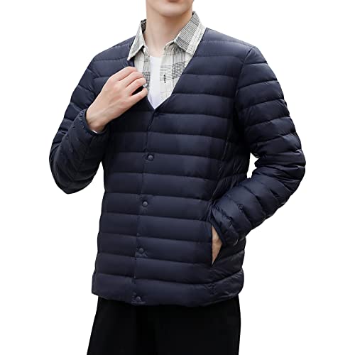 CUTeFiorino Unisex Steppjacke Winter Thermojacke Herren und Damen Unterziehjacke Gepolstert Winter Weste Langarm Winddicht Wärme Unterhemden Schmale Passform V Ausschnitt Hemdjacke M-3XL von CUTeFiorino