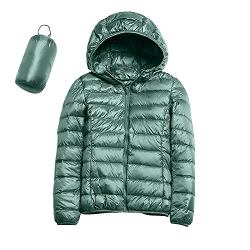 CUTeFiorino Winterjacke Damen Warm Freizeit Steppjacke Leichte Regular Fit Übergangsjacke Mit Kapuze Einfarbig Softshelljacke Wasserdicht Mit Taschen Sportjacke Casual Weichem Wärme Winterparka von CUTeFiorino