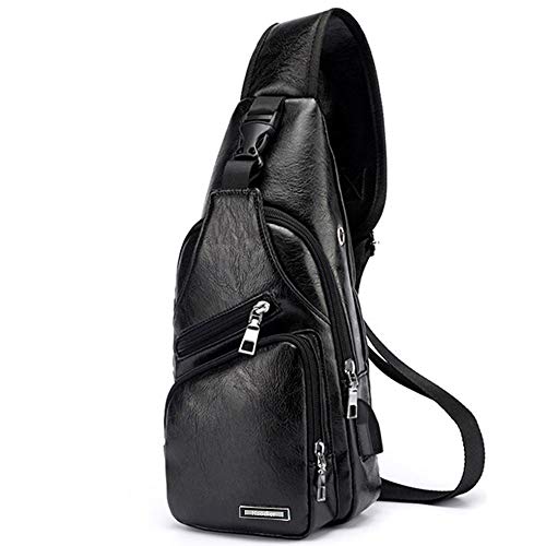 CUTeFiorino Wohnmobil Taschen Geladen USB-Bouche Chest Outdoor-Umhängetasche Sporttasche Herrentasche Kleid Mit Taschen Knielang (Blac, One Size) von CUTeFiorino