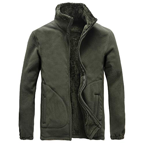 Flanelljacke Herren Braun Teddyfutter mit Gefütterte Thermojacke Revers Winterjacke mit Brusttasche Langarm Winddicht Wärme Sportlich Mode Übergangsjacke Einfarbig Jacke für Outdoor Freizeit M-4XL von CUTeFiorino