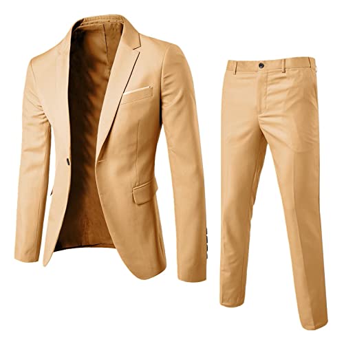 Herren Anzug 2 Teilig Herren Slim Fit Business Herrenanzüge Sportlich Ripstop Freizeitanzug Anzughose + Herrenanzug Hochzeit Party Kostüm Gentleman Klassisch Smoking Männer Host Anzug S-6XL von CUTeFiorino