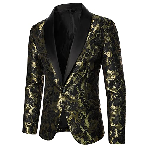 Herren Anzug Slim Fit Jacken mit Goldener Seidenfaden Host Anzug Boutique Hochzeit Hohe Qualität Revers Herrenanzüge 80% Polyester 20% Viscose Sakko Herren Freizeitanzug Luxury Smoking S-XXL von CUTeFiorino