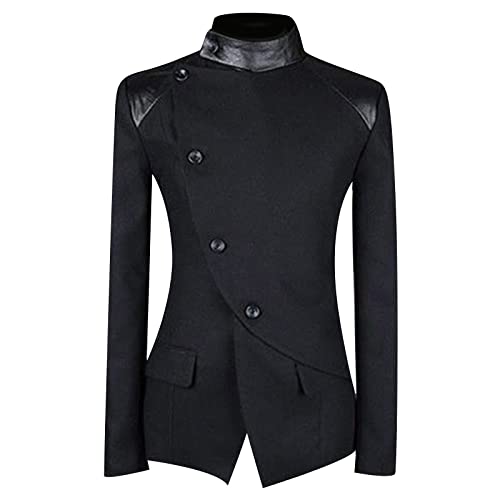 Herren Langarm Prinz Smoking Steampunk Frack Mantel Gothic Blazer Jacke Karneval Kostüm Cosplay Fashing Verkleidung Oberbekleidung Uniform Mittelalter Kleidung Vintage Marine Militär Jacke S-4XL von CUTeFiorino