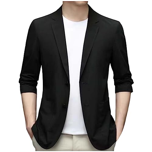 Herren Sakko Modisch Sportlich Jacken Anzug Sakko Männer Gentleman Jacken Mantel Mode Smoking Lässig Anzug Elastische Freizeitanzug Herren Streatwear Hemdjacke Klassisch Große Größen Anzug M-5XL von CUTeFiorino