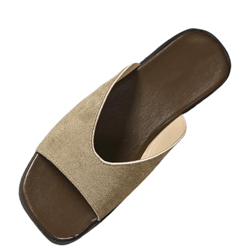 Sandalen Damen Pantoletten Modischer Flach Strandsandalen Sommer Retro Strand Hausschuhe Mit Weichen Sohlen Römersandalen Offener Zeh Sandalen Rutschfeste Casual Sandaletten Hauspantoffeln von CUTeFiorino