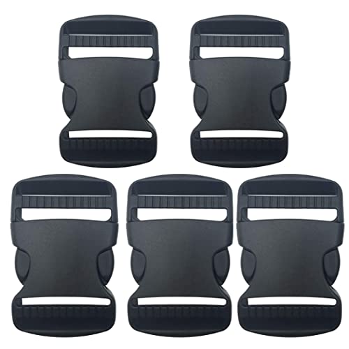 CUZYP 5 Stück Klickverschluss Gurtband Steckschnallen Steckschließer, 25mm breite Gurtschnallen, schwarze Kunststoff-Ersatzschnallen, Rucksackschnallen, Clip-Schnallen für Gepäckgurten Rucksackgurten von CUZYP
