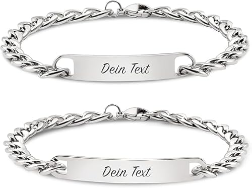 Personalisierte Partnerarmbänder Mit Gravur | Individuelles Namensarmband | Freundschaftsarmband Pärchen (2 Armbänder) (1 Armband) von CV couplevibes