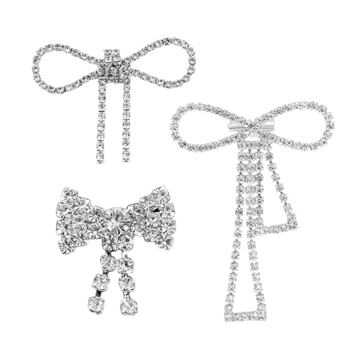 CVDYWDJIE 3-Teiliges Schleifenbroschen-Set, Glänzende Bandnadel, Perlen-Strassbrosche Für Frauen, Elee Schleifenbrosche, Modische Anstecknadel Für Frauen von CVDYWDJIE