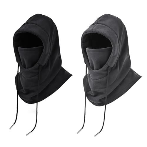 CVDYWDJIE 2 Stück All-In-One-Kältemütze, Warme Mütze, Fahrradmütze, Winter-Fleecemütze, Gehörschutz-Kältemütze, Skimütze von CVDYWDJIE