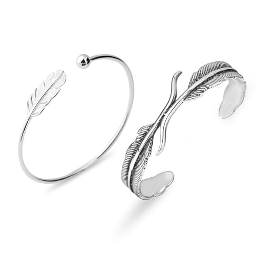 CVDYWDJIE 2 Stück Armbänder Mit Federelementen, Offene Verstellbare Armbänder, Personalisierte Retro-Armbänder, Einfache Armbänder, Damenarmbänder von CVDYWDJIE