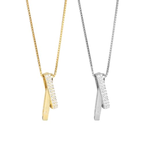 CVDYWDJIE 2 Stück Halsketten Mit Geometrischen Linien, Halsketten Mit Schlichtem Design, Vielseitige Anhängerketten, Damenhalsketten, Damenschmuck von CVDYWDJIE