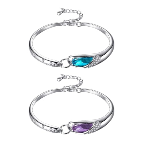 CVDYWDJIE 2 Stück Mit Kristallen Besetzte Diamantarmbänder, Einfache Metallarmbänder, Elee Armbänder Für Frauen, Verstellbare Armbänder, Schmuck Für Frauen von CVDYWDJIE