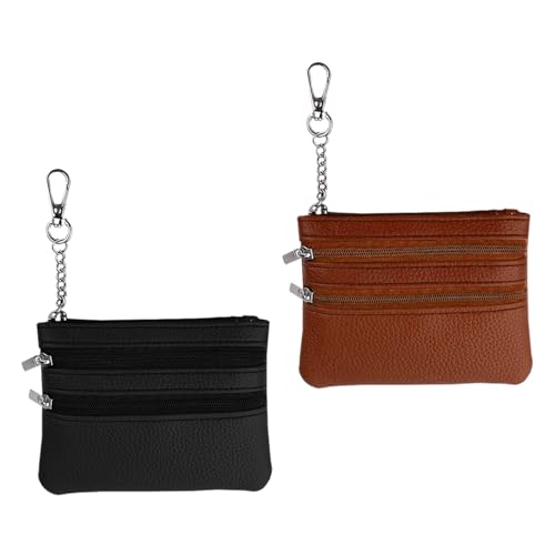 CVDYWDJIE 2 Stück Pu-Er-Geldbörse, Modische Einfache Geldbörse, Tragbare Münzbörse, Mini-Aufbewahrungstasche, Damen-Geldbörse von CVDYWDJIE