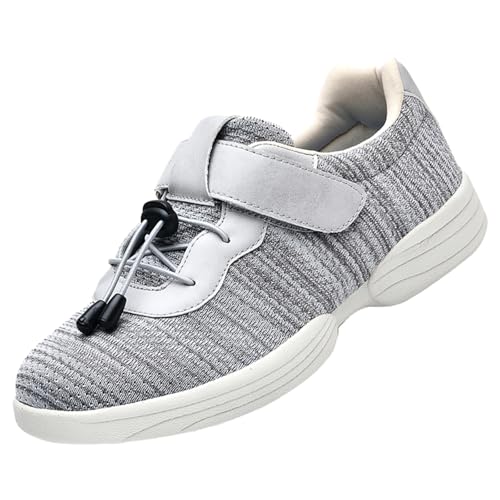 CVFOMBN Breite Gesundheitsschuhe mit Klettverschluss,Gesundheitsschuhe für Senioren,Diabetiker und Hallux Valgus Patienten,Extra Weite Hausschuhe,Grey▁42 von CVFOMBN
