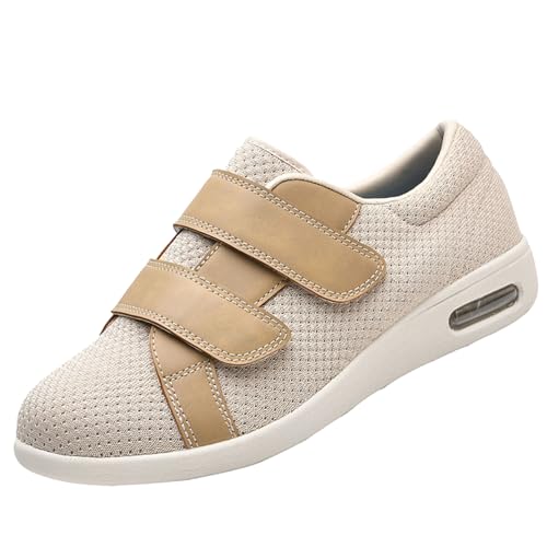 CVFOMBN Breite Gesundheitsschuhe mit Klettverschluss,Gesundheitsschuhe für Senioren,Diabetiker und Hallux Valgus Patienten,Extra Weite Hausschuhe.Beige/47 CVFOMBN Breite Gesundheitsschuhe mit Klettverschluss,Gesundheitsschuhe für Senioren,Diabetiker und Hallux Valgus Patienten,Extra Weite Hausschuhe.Beige/47 von CVFOMBN