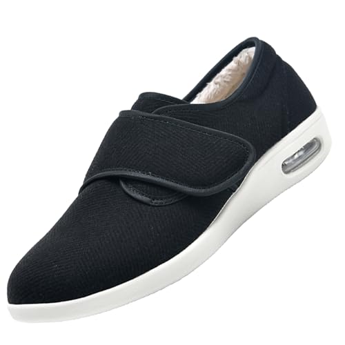 CVFOMBN Damen Extra breite Breite Diabetiker Ödeme Schuhe,Extrabreite verstellbare Diabetiker-Fußschuhe für Senioren und Patienten mit geschwollenen Füßen.Black－39 von CVFOMBN