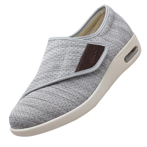 CVFOMBN Damen Klett-Halbschuh,EIN Rutschfester Rehabilitationsschuh für Senioren mit geschwollenen Füßen.,Light Gray,42 von CVFOMBN
