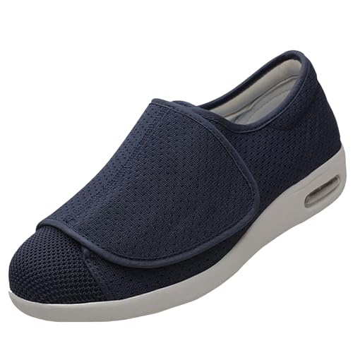 CVFOMBN Diabetiker Schuhe Herren Damen Extra,Gesunde Sportschuhe mit weitem Klettverschluss und niedrigem Schaft, Linderung von Fußschwellungen, gesunde Schuhe,Blue▁51 von CVFOMBN