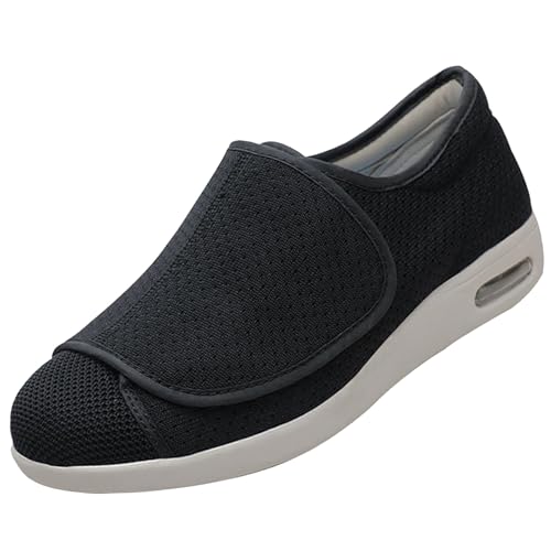 CVFOMBN Diabetiker Schuhe Herren Extra Weit Leichte Schuhe,Damen Senioren Hausschuhe Unisex Verbandschuhe Plantarfasziitis Geschlossene Sandalen Geeignet für Diabetiker,Black▁47 von CVFOMBN