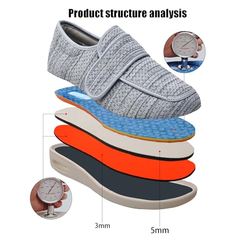 CVFOMBN Diabetiker Schuhe Herren Extra Weit Leichte Schuhe,Gesundheitsschuhe für Senioren,Diabetiker und Hallux Valgus Patienten,Extra Weite Hausschuhe,Light Gray▁47 CVFOMBN Diabetiker Schuhe Herren Extra Weit Leichte Schuhe,Gesundheitsschuhe für Senioren,Diabetiker und Hallux Valgus Patienten,Extra Weite Hausschuhe,Light Gray▁47 von CVFOMBN