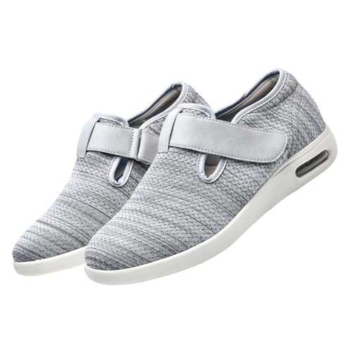 CVFOMBN Diabetiker Schuhe Herren Und Damen,Senioren Diabetiker Schuhe Damen Klettverschluss Hausschuhe Wechselfussbett Diabetes Outdoor Sandale.Light Gray,43 von CVFOMBN