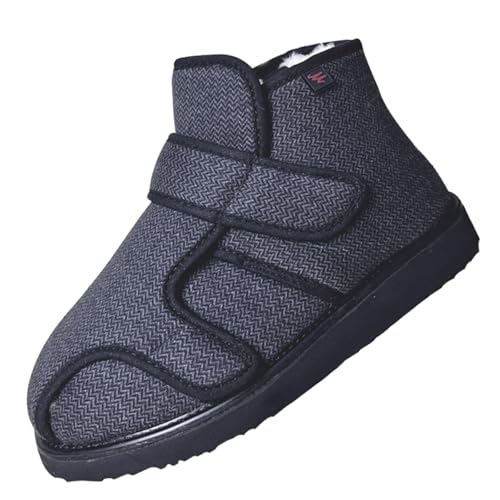 CVFOMBN Diabetikerschuhe FüR Senioren,Orthopädische Hausschuhe Damen Herren Senioren Klettverschluss Verstellbare Stretch Rutsch Fußpflegeschuheblue－43 von CVFOMBN