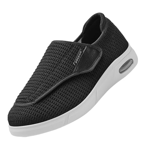 CVFOMBN Extra Breite Diabetiker Schuhe,Gesundheitsschuhe für Senioren Diabetiker und Ballenzehen-Patienten extra breite Hausschuhe.Black,42 von CVFOMBN