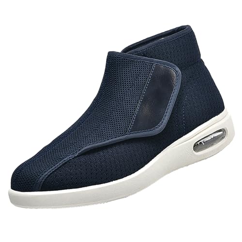 CVFOMBN Extra Weit Leichte Schuhe,Anti-Rutsch-Schuhe, verstellbare Seniorenschuhe, breit und bequem, geeignet für geschwollene Füße und Plantarfasziitis.Blue 48 von CVFOMBN