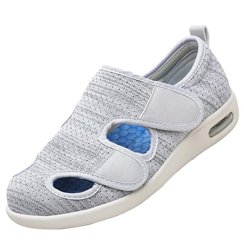CVFOMBN Extra Weit Leichte Schuhe,EIN stützender, Leichter und atmungsaktiver Wanderschuh für Diabetiker, Orthopäden und Menschen mit geschwollenen Füßen,Light Gray▁41 von CVFOMBN