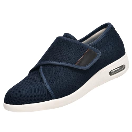 CVFOMBN Extra Weite Wanderschuhe,Extra breite und leichte Schuhe für geschwollene Füße, Premium-Schuhe mit Klettverschluss.Blue，38 von CVFOMBN
