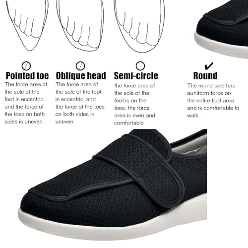 CVFOMBN Extra Weite Wanderschuhe,Gesundheitsschuhe für Senioren,Diabetiker und Hallux Valgus Patienten,Extra Weite Hausschuhe,Black▁50 CVFOMBN Extra Weite Wanderschuhe,Gesundheitsschuhe für Senioren,Diabetiker und Hallux Valgus Patienten,Extra Weite Hausschuhe,Black▁50 von CVFOMBN