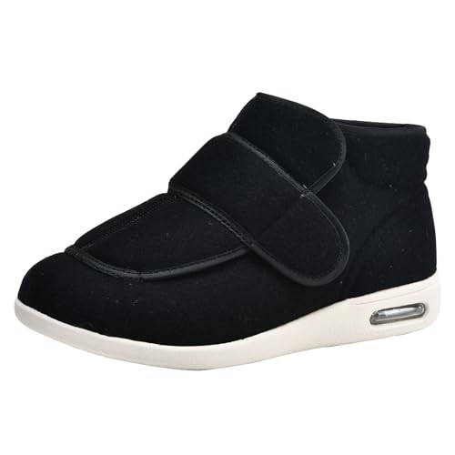 CVFOMBN Freizeitschuhe Herrenschuhe,Herren Extra Weit Freizeitschuhe Verbandsschuhe Hallux Orthopädische Schuhe mit Klettverschluss Breiterblack－50 von CVFOMBN