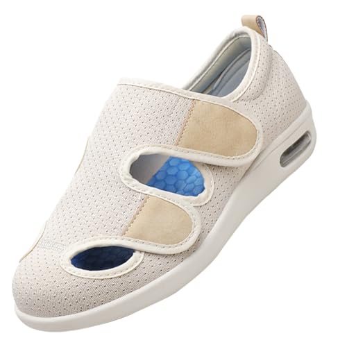 CVFOMBN FüßE Gesundheitsschuhe,Orthopädische Extra Turnschuhe Sneaker Walkingschuhe Atmungsaktiv rutschfest Wasserdicht Trekkingschuhe Outdoor.Beige-48 von CVFOMBN