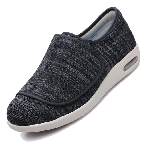 CVFOMBN FußGewöLbe Sandalen,Senioren Diabetiker Schuhe Damen Klettverschluss Hausschuhe Wechselfussbett Diabetes Outdoor Sandale.Black Gray,49 von CVFOMBN