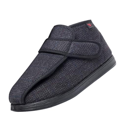 CVFOMBN Gesundheitsschuhe Damen,Hausschuhe Herren Walkingschuhe Verstellbare Klettverschuß rutschfest Freizeitschuhe Rehaschuhe für Senioren.Black－38 von CVFOMBN