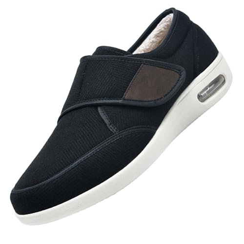 CVFOMBN Gesundheitsschuhe Damen,Hausschuhe mit Klettverschluss Leichte Atmungsaktiv Pantoletten Memory Foam Bequeme Slipper.Black－37 von CVFOMBN