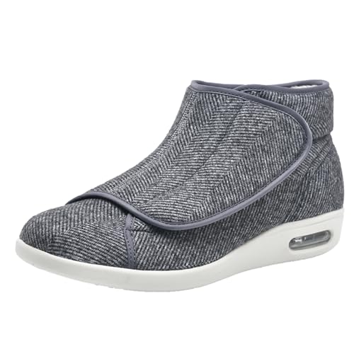 CVFOMBN Gesundheitsschuhe Damen,Klettverschluss Verstellbare Hausschuhe Bequemer Lässige Business Walkingschuhe für Geschwollene Füße.Grey－41 von CVFOMBN