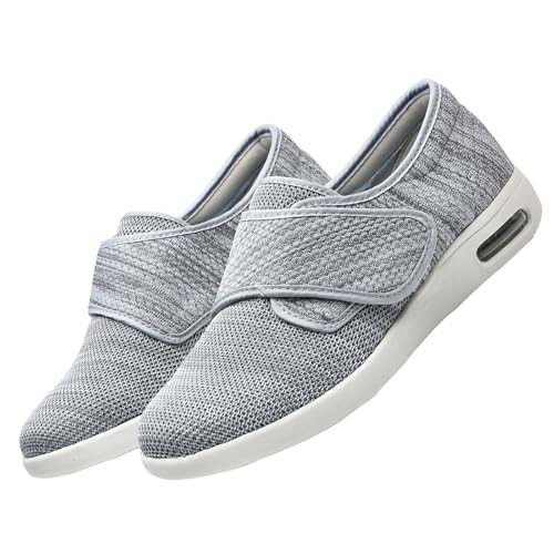 CVFOMBN Herren Diabetiker Hausschuhe,leichte und atmungsaktive Laufschuhe für Orthopäden und Patienten mit geschwollenen Füßen.Light Gray,43 von CVFOMBN