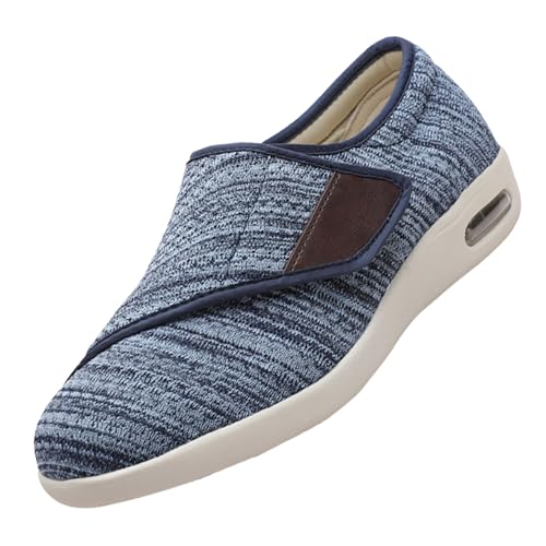 CVFOMBN Herren Freizeitschuhe mit Klettverschluss,Klettverschluss Verstellbare Hausschuhe Bequemer Lässige Business Walkingschuhe.Light Blue,51 von CVFOMBN