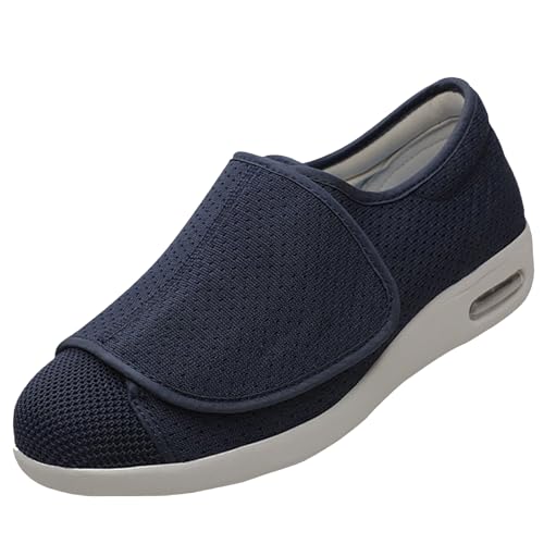 CVFOMBN Orthopädische Hausschuhe,Orthopädischer Wanderschuh mit Fußgewölbeunterstützung und verstellbaren Riemen für geschwollene Füße.Blue，50 von CVFOMBN
