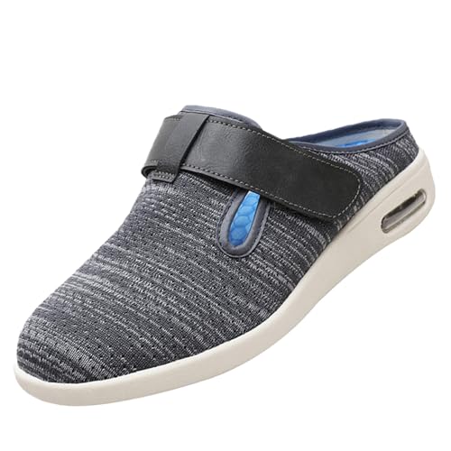 CVFOMBN Orthopädische Hausschuhe,Orthopädischer Wanderschuh mit Fußgewölbeunterstützung und verstellbaren Riemen für geschwollene Füße.Dark Gray，42 von CVFOMBN