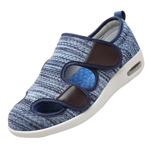 CVFOMBN Orthopädische Schuhe Damen,Verstellbare Gesundheitsschuhe Verbandschuhe bei geschwollene Füße Reha-Schuhe Ödeme Hausschuhe,Light Blue,38 von CVFOMBN