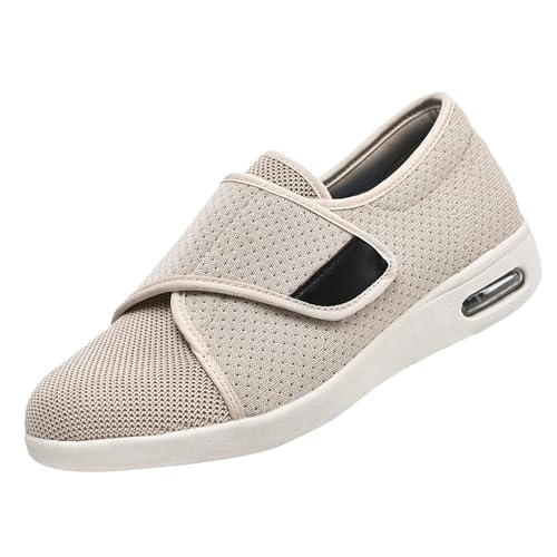 CVFOMBN Pantoffeln Orthopädische Schuhe,EIN stützender, Leichter und atmungsaktiver Wanderschuh für Diabetiker, Orthopäden und Menschen mit geschwollenen FüßenBeige,48 von CVFOMBN