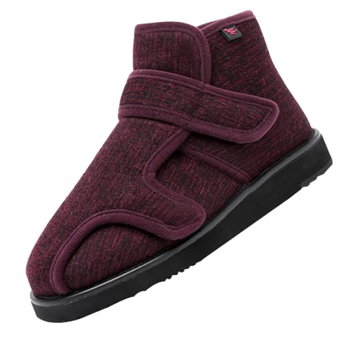 CVFOMBN Senioren Breite Füße Arthritis Orthopädische,Orthopädische Schuhe Verstellbare Hausschuhe Bequemer Lässige Business Walkingschuhe für Geschwollene.Claret－42 von CVFOMBN