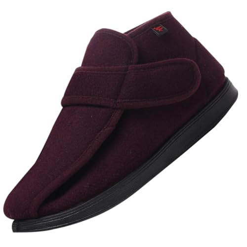 CVFOMBN Senioren Breite Füße Arthritis Orthopädische,Senioren Diabetiker Schuhe Damen Klettverschluss Hausschuhe Wechselfussbett Diabetes Outdoor Sandale.Claret－41 von CVFOMBN