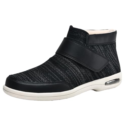 CVFOMBN Spezialschuh Gesundheitsschuhe PräVentivschuhe,Hausschuhe mit Klettverschluss Leichte Atmungsaktiv Pantoletten Memory Foam Bequeme SlipperBlack Gray－49 von CVFOMBN